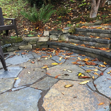Natural flagstone pathway and manor stone steps