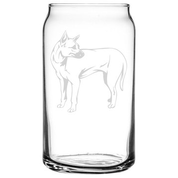 Phu Quoc Ridgeback Dog Themed Etched All Purpose 16oz. Libbey Can Glass