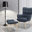 Vejle Upholstered Armchair and Ottoman, 2-Piece Set, Dark Blue