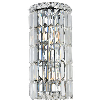 Maxime 2 Light Wall Sconce in Chrome with Clear Royal Cut Crystal