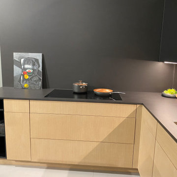 Contemporary Seattle Kitchen | Dekton Domoos Countertops Full-Height Backsplash