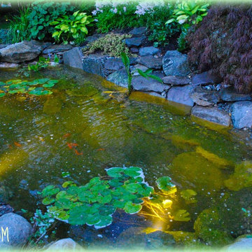 Koi and Goldfish Pond by Full Service Aquatics. Project site Ringwood NJ.