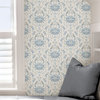 NUS4447 Shellby Peel & Stick Wallpaper in Blue White