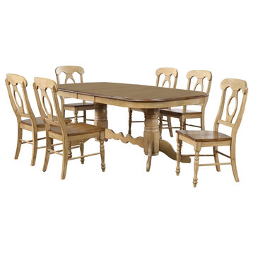 Brook 7 Piece Double Pedestal Extendable Dining Set With Napoleon Chairs