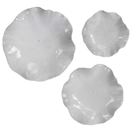 Uttermost Abella Ceramic Wall Decor, Set of 3, White