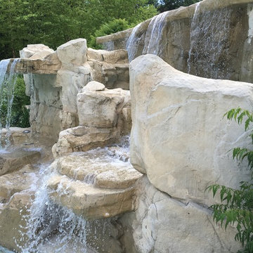 Cedar Rapids, Iowa - Custom Concrete Swimming Pool with Rock Waterfall Feature
