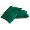 Art Silk Plain, Set of 2, 26"x26" Throw Pillow Cover - Dark Green Luxury