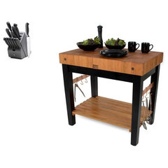 John Boos 30x24 Maple Butcher Block Table and J.A. Henckels 13