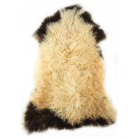 Handmade Sheepskin Rug, Genuine Leather Throw, 2'3"x3'2"