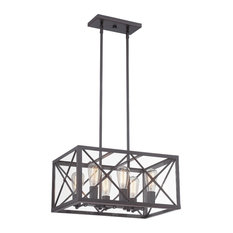 High Line 6-Light Chandelier, Satin Bronze