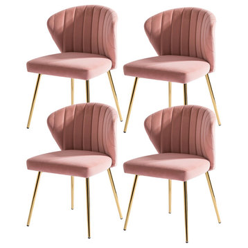 Milia Dining Chair Set of 4, Pink
