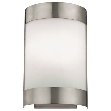 Thomas Lighting 1-Light Wall Sconce with White Glass 5181WS/20, Brushed Nickel