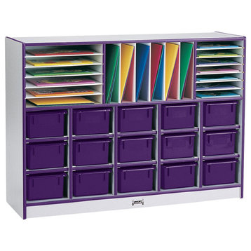 Rainbow Accents Sectional Cubbie-Tray Mobile Unit - with Trays - Purple