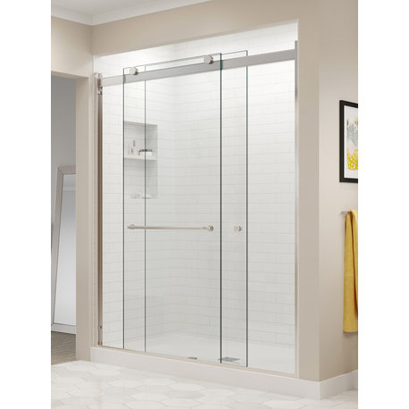 Miseno MSDREV6070CL Revolution 70"H x 56"-60"W Sliding Framed - Brushed Nickel