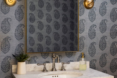 Inspiration for a timeless powder room remodel in Boston