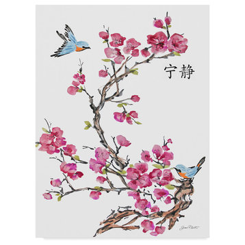 Jean Plout 'Cherry Blossom Serenity Birds' Canvas Art