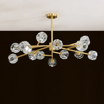 Modern Luxury Crystal LED Chandelier, 15 Heads, Cool Light