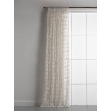 Chichi Petal Curtain, Ivory, 54"x84"