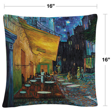 Vincent van Gogh 'Cafe Terrace' Decorative Throw Pillow