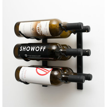 W Series Wine Rack 1 Wall Mounted Metal Wine Rack, Matte Black, 6 Bottles