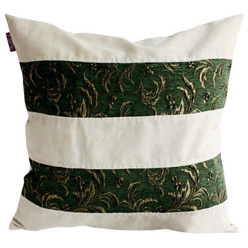 Green Lake Linen Stylish Patch Work Pillow Floor Cushion (19.7 by 19.7 inches)