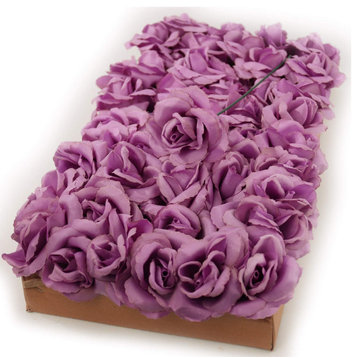 Exquisite Silk Rose Picks - Set of 50 - Romantic 8" Stems, Lilac