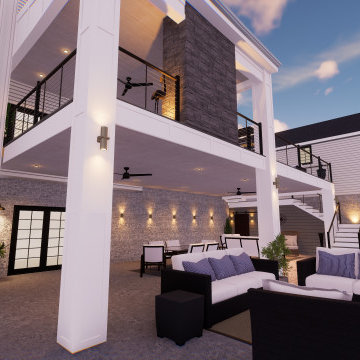 Multi-Level Backyard Living Space