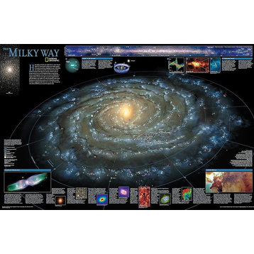 Milky Way Map Wall Mural, Self-Adhesive Wallpaper