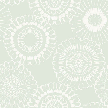 Sonnet Sage Floral Wallpaper, Swatch