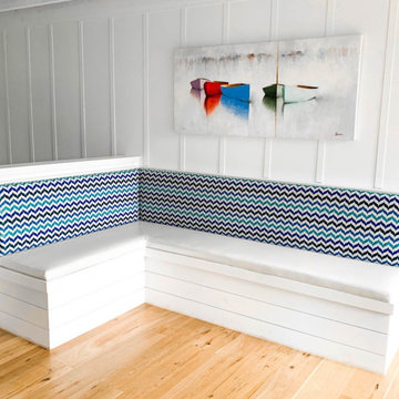 Custom-built L-shaped Banquette for a Seaside project with Donna Hochman