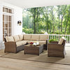 Bradenton 5-Piece Outdoor Wicker Seating Set With Sand Cushions