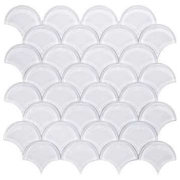 Mosaic Glass Tile For Swimming Pool Wet Area & More, White
