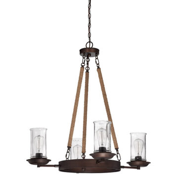 Thornton 4-Light Transitional Chandelier in Aged Bronze Brushed