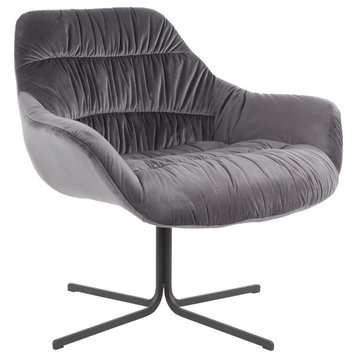 Lumisource Wayne Swivel Lounge Chair With Black And Grey Finish CHR-WYNE BKVGY