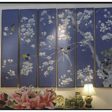 Hand painted wallpaper showroom