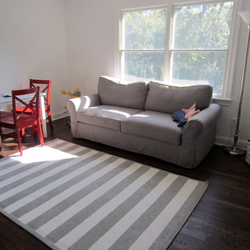 SAG HARBOR: RED OAK INSTALLED IN NEW EXTENSION/REFINISH ENTIRE HOME DARK WALNUT