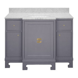 Worlds Away Alice Gray Lacquer Bath Vanity - Bathroom Vanities And Sink Consoles