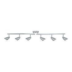 Grayson 6-Light Adjustable S-Shape Track Lighting, Brushed Steel