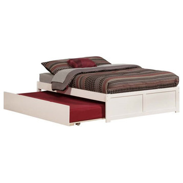 Leo & Lacey Transitional Solid Wood Platform Bed with Twin Trundle in White