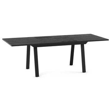 Amisco Reaves Extendable Dining Table, Basalt Tfl / Black Metal