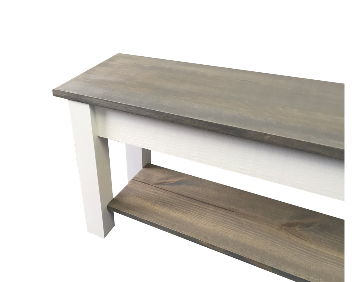Cottage Bench With Shelf, 24