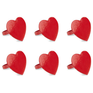 DII Red Heart Napkin Ring, Set of 6