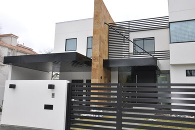 Example of a large minimalist exterior home design in Houston