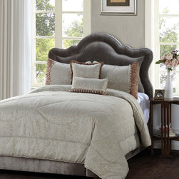 Chloe 5 Piece Comforter Set, Queen, Teal Tan - Products