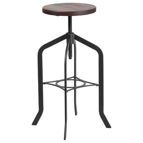 Flash Furniture 30" Barstool with Adjustable Wood Seat