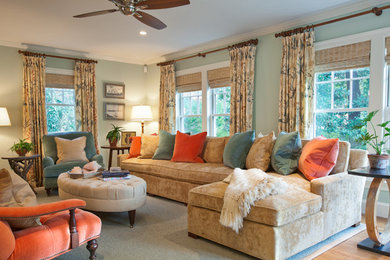 Inspiration for a transitional living room remodel in Boston