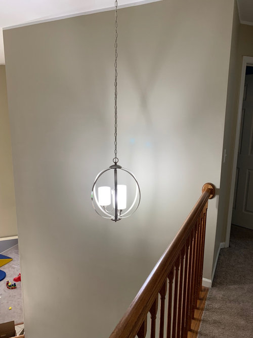 Proper height for pendant light over stairs