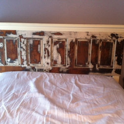 5 panel vintage door headboard - Headboards