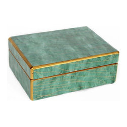 Waylande Gregory Green Marble Glass Box - Home Decor