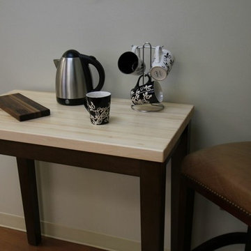 Butcher Block Country Kitchen Island and Walnut Bar Board